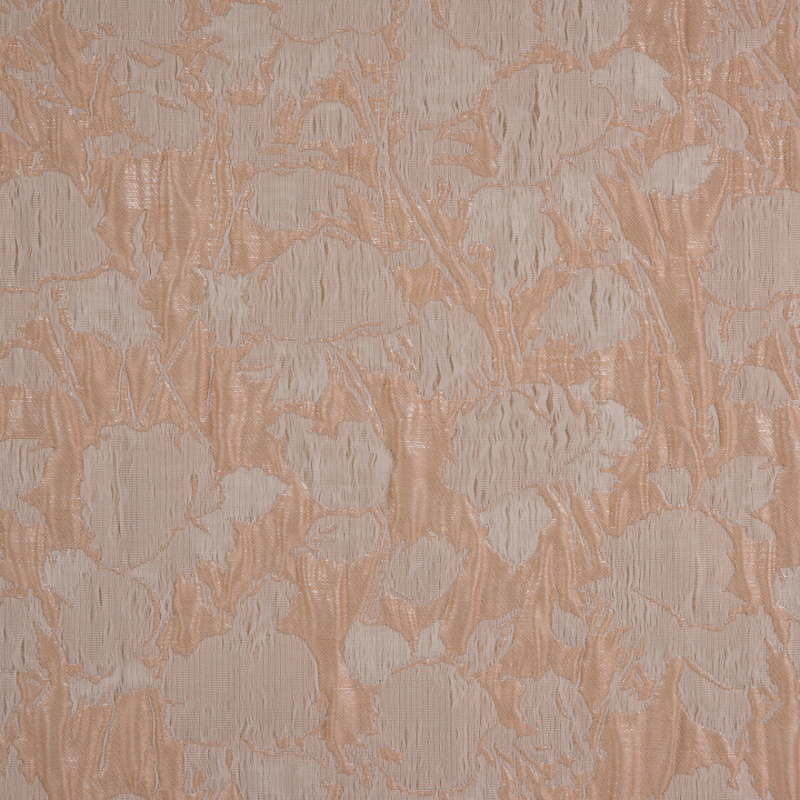 Metallic Mother of Pearl/Apricot Illusion Floral Brocade/Jacquard | Mood Fabrics