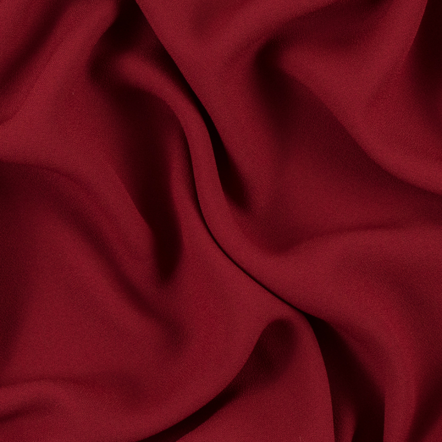 Red Satin-Faced Polyester Crepe | Mood Fabrics