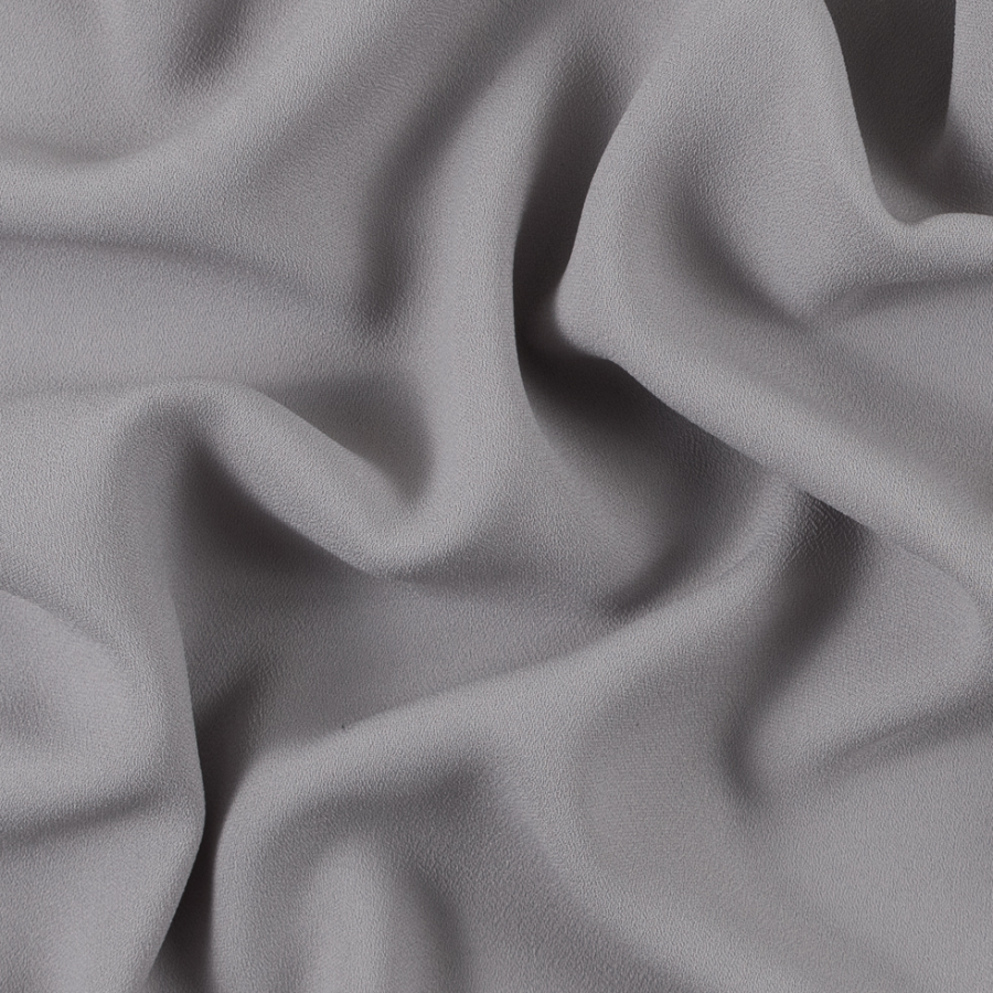 Silver Satin-Faced Polyester Crepe | Mood Fabrics