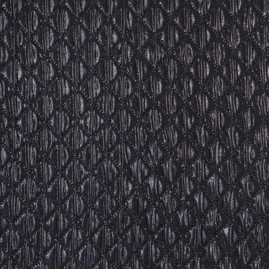 Metallic Black Quilted Brocade | Mood Fabrics