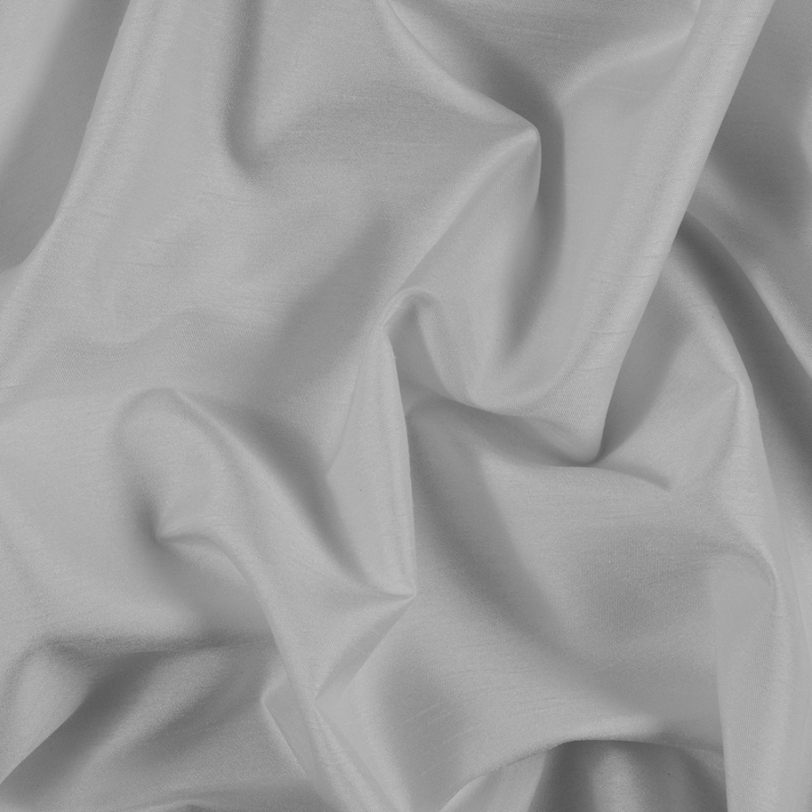 White Solid Polyester Shantung | Mood Fabrics