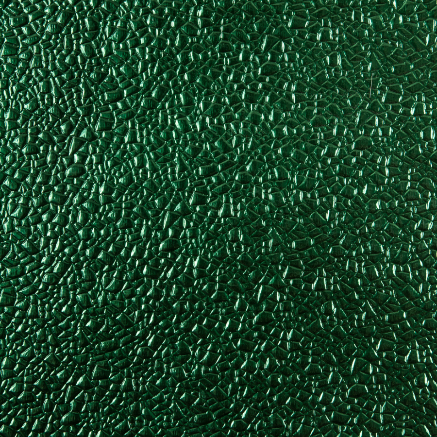 Metallic Green Crackled Vinyl | Mood Fabrics