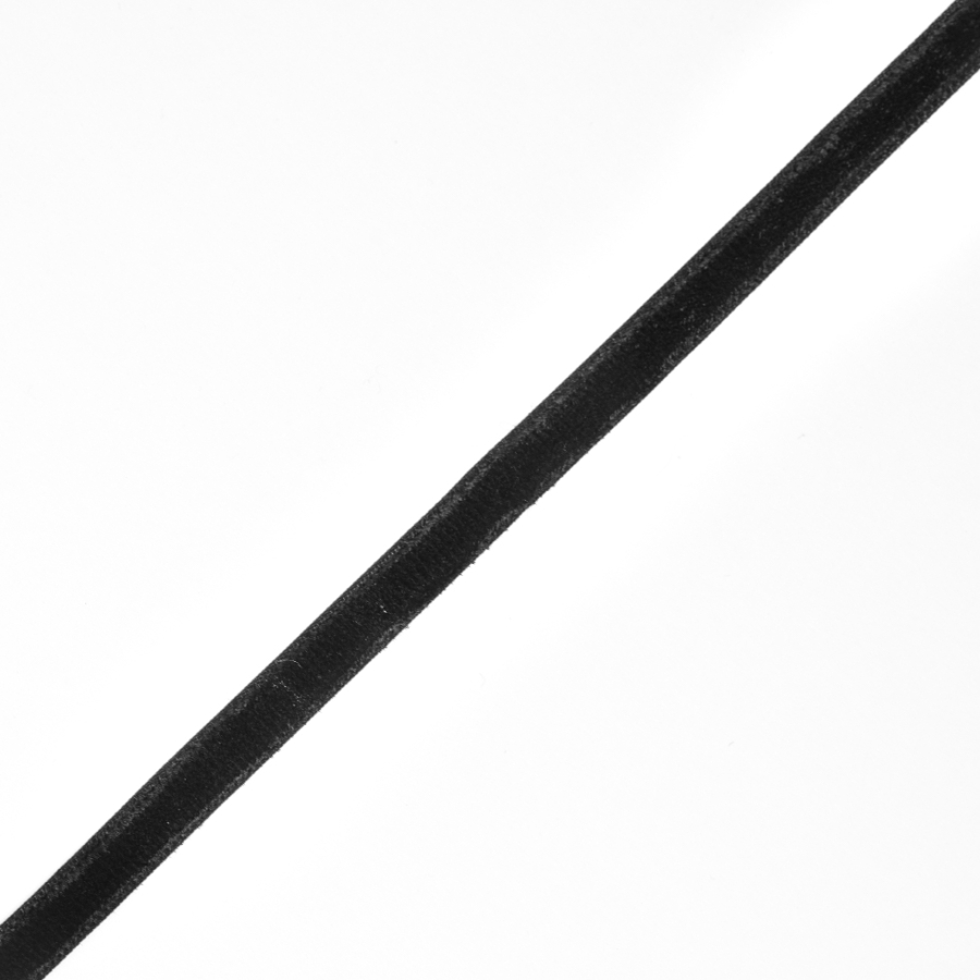 10 Yard Roll of Black Single Faced Velvet Ribbon - 0.375 | Mood Fabrics