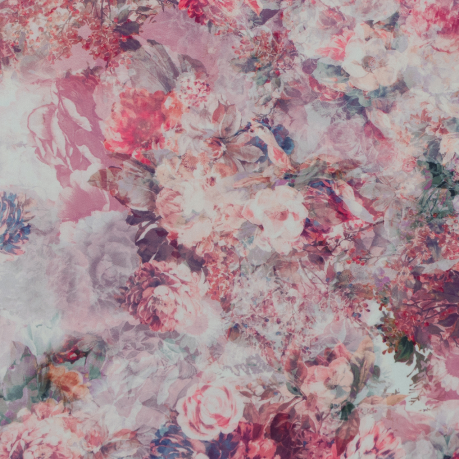 Pink Floral Printed Max-Dri Anti-Microbial Performance Tricot | Mood Fabrics