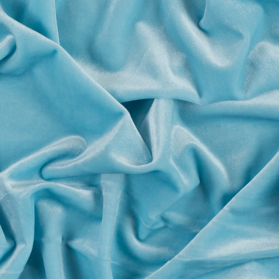 Sky Blue Stretch Velour | Mood Fabrics