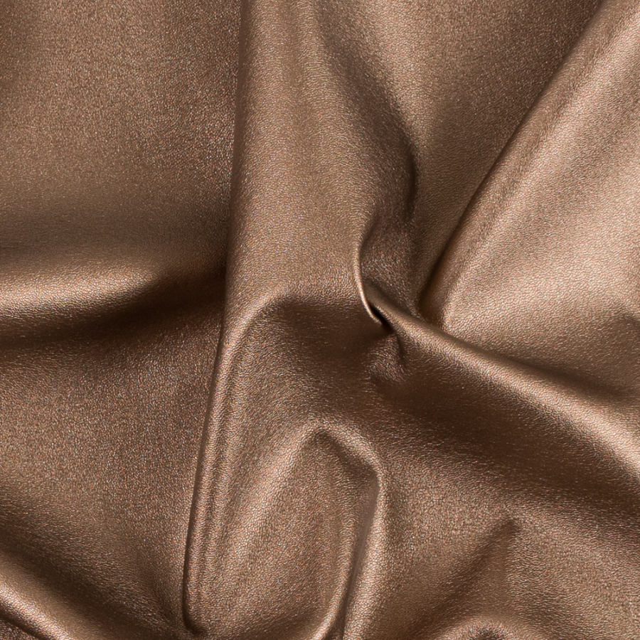Metallic Bronze Stretch Faux Leather/Vinyl | Mood Fabrics
