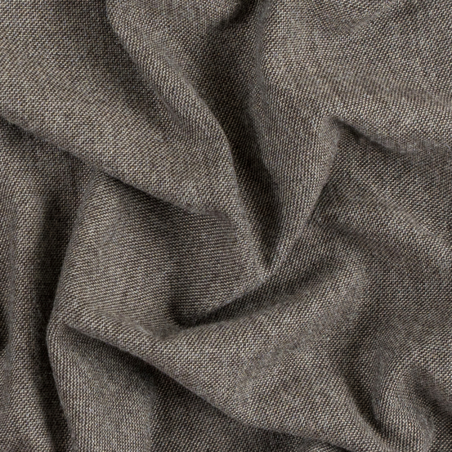 Italian Brown Wiry Wool Twill | Mood Fabrics