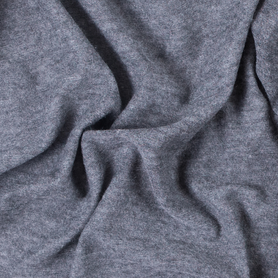 Italian Heathered Gray Tissue-Weight Polyester Jersey | Mood Fabrics