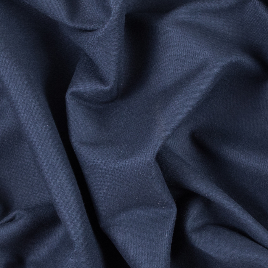 Midnight Navy Brushed Cotton Woven | Mood Fabrics
