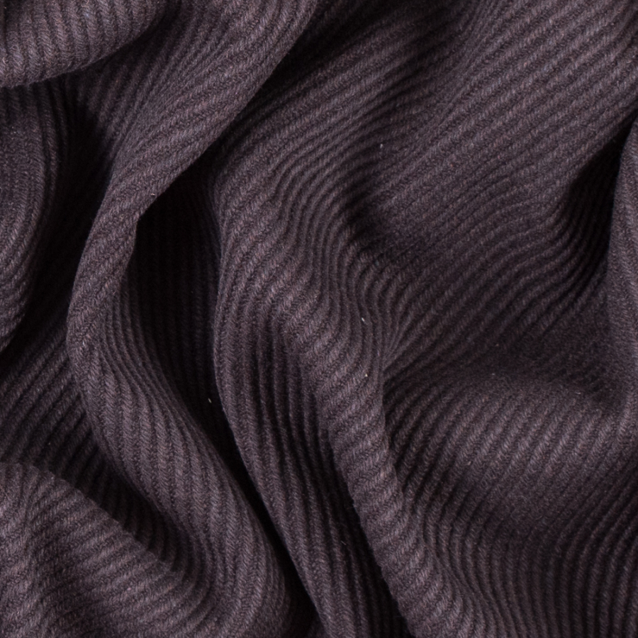 Italian Dark Brown Fleece Backed Heavy Wool Twill | Mood Fabrics