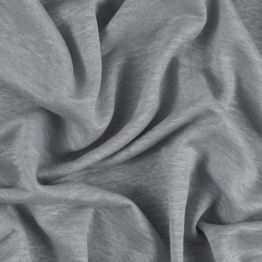 Italian Gray Periwinkle Linen Jersey | Mood Fabrics