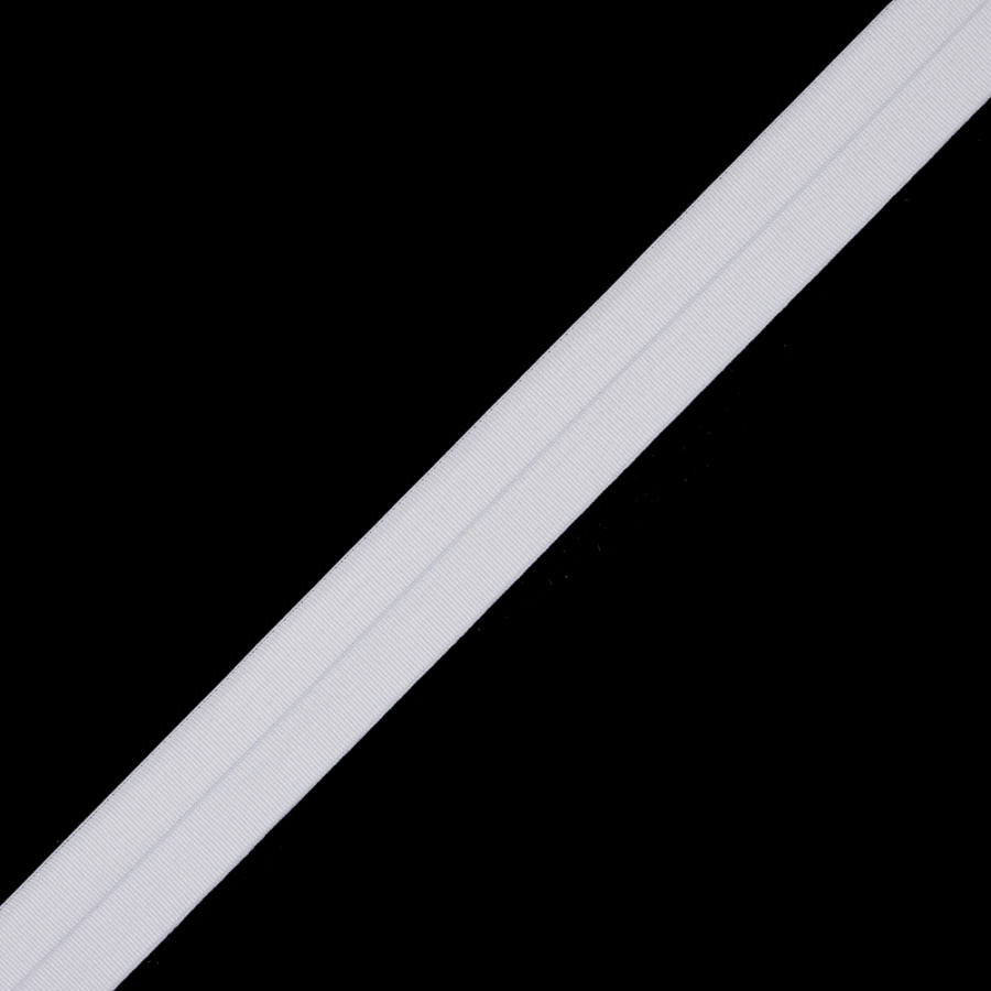 Ivory Stretch Fold Over Grosgrain Ribbon - 1 | Mood Fabrics