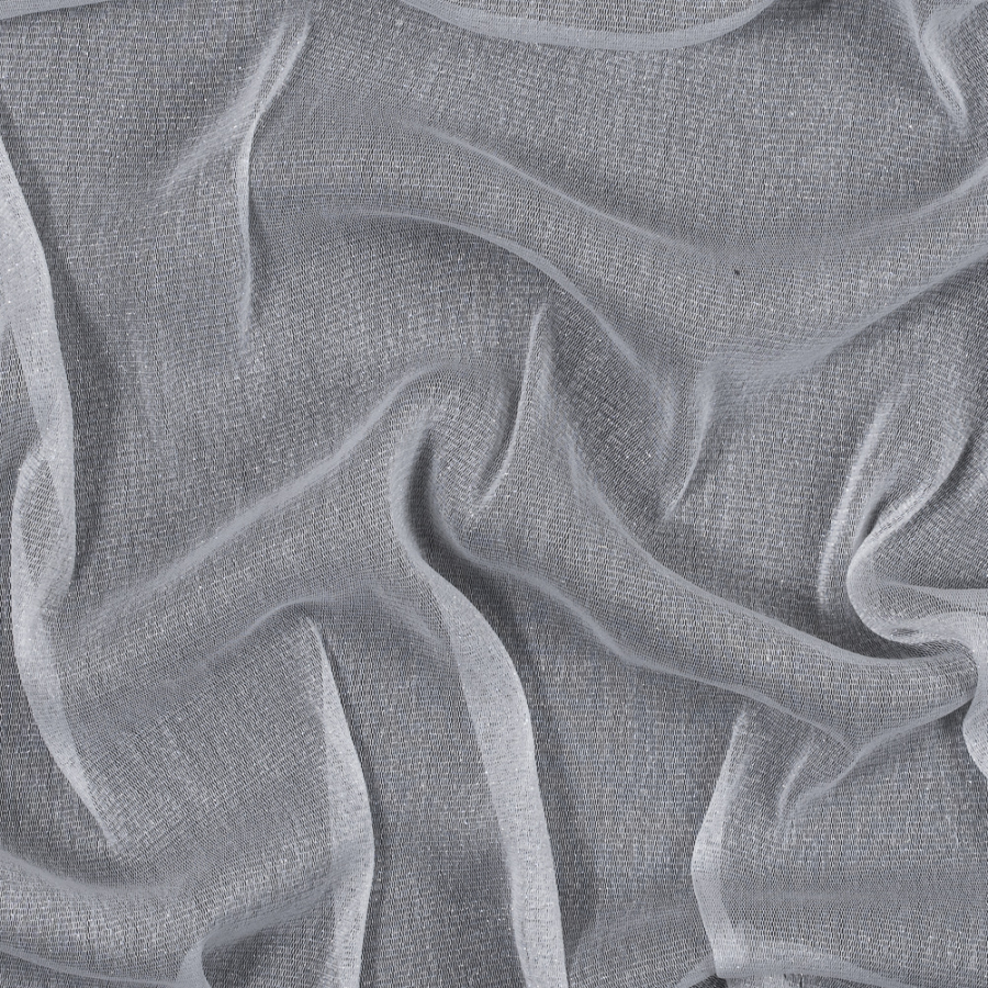Italian White Stretch Metallic Mesh | Mood Fabrics