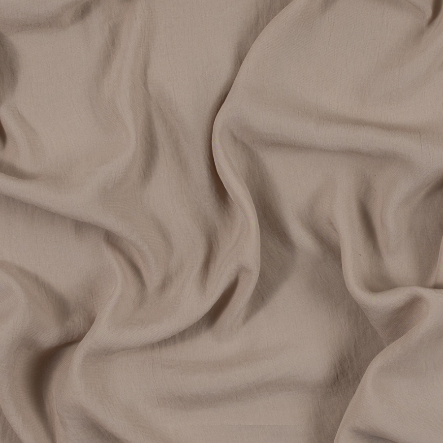 Italian Beige Dyed Washed Polyester Dobby | Mood Fabrics