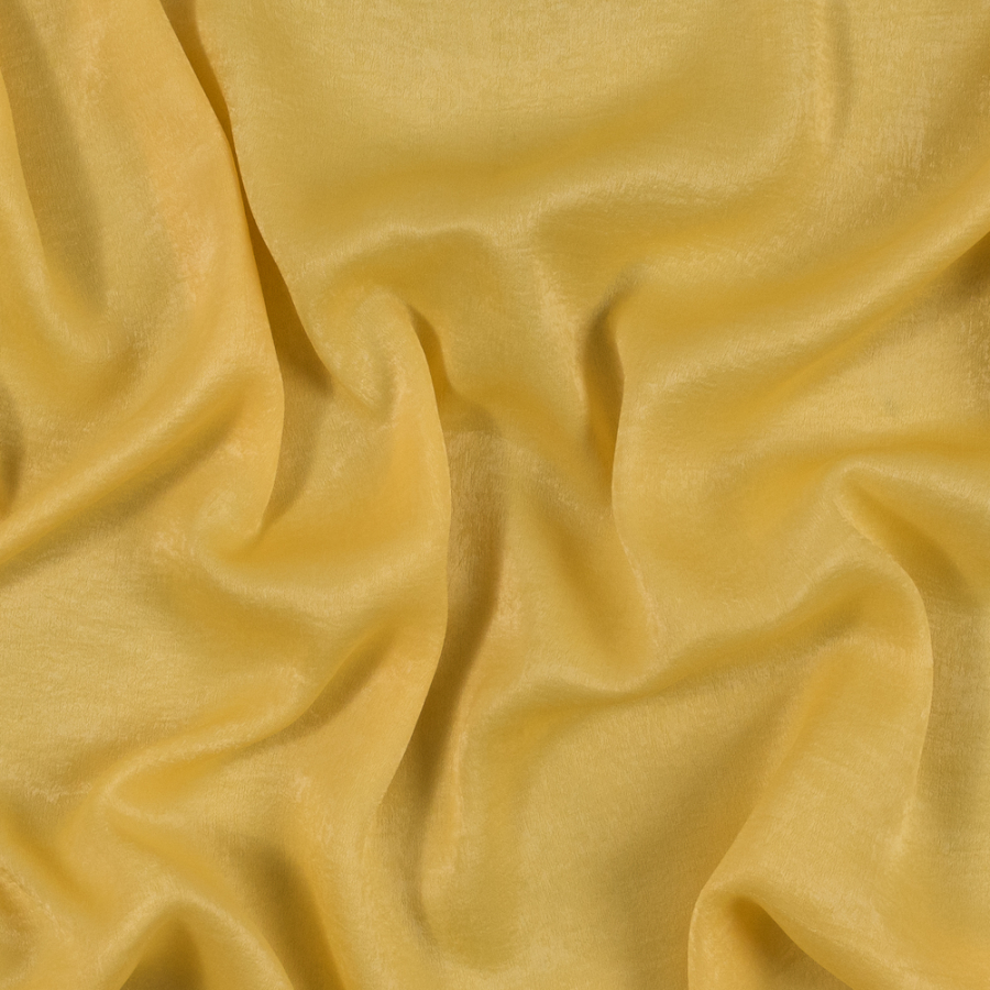 Italian Primrose Yellow Dyed Washed Polyester Dobby | Mood Fabrics