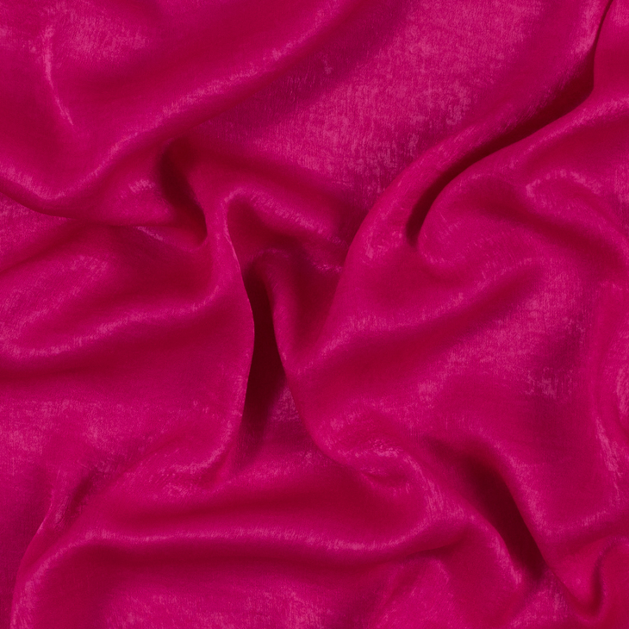 Italian Fuchsia Purple Dyed Washed Polyester Dobby | Mood Fabrics