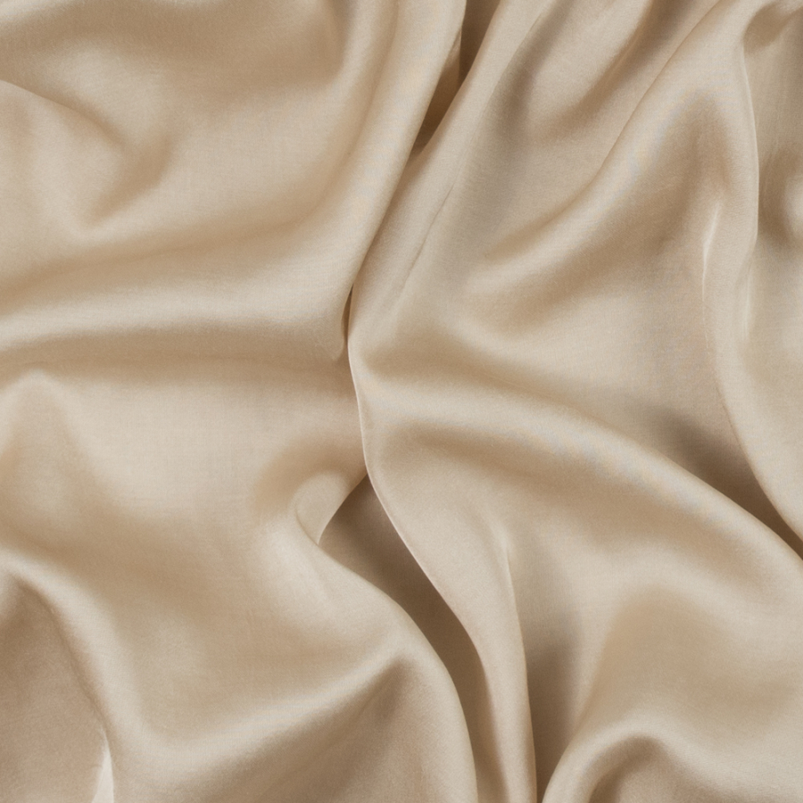 Angora Beige Fluid Polyester Satin | Mood Fabrics