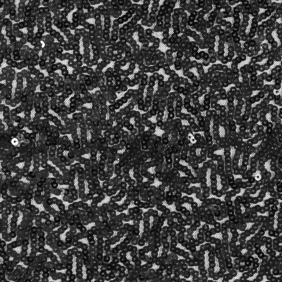 Phillip Lim Black All Over Sequins on a Stretch Netting | Mood Fabrics
