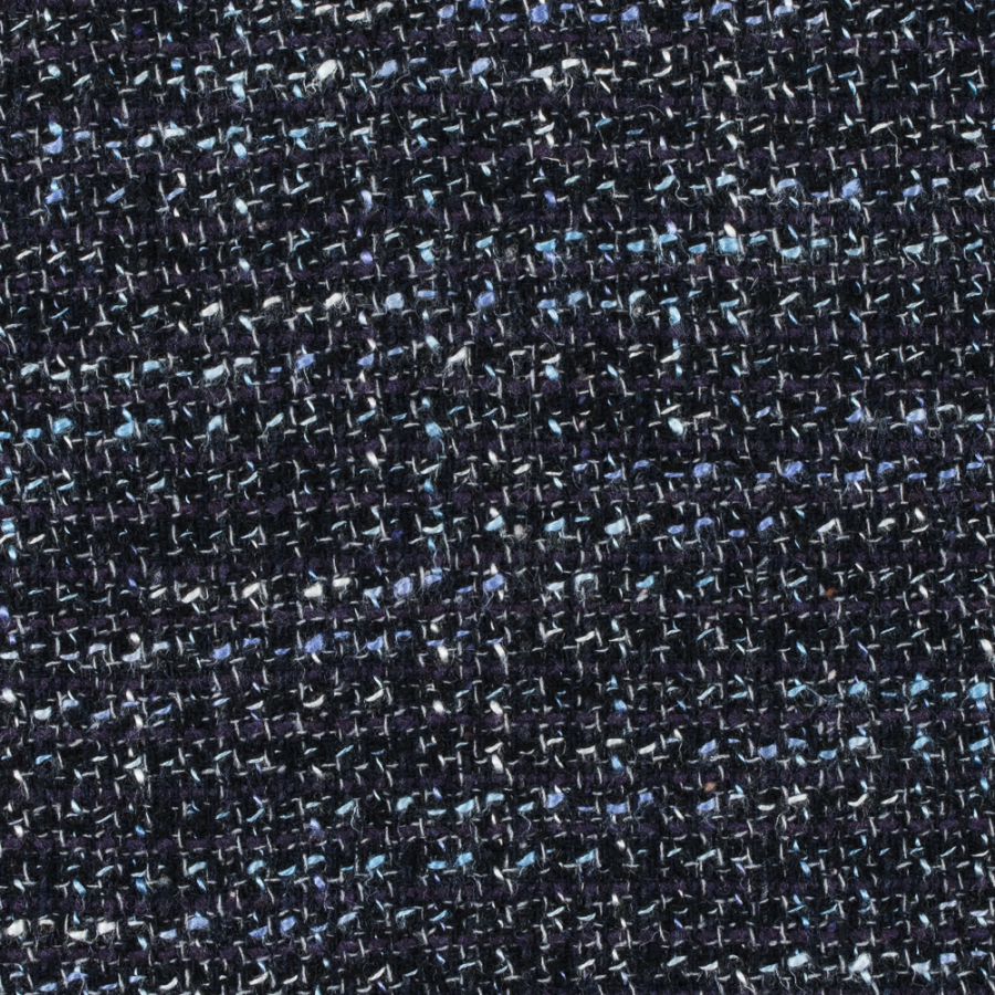 Italian Purple and Blue Wool Tweed | Mood Fabrics