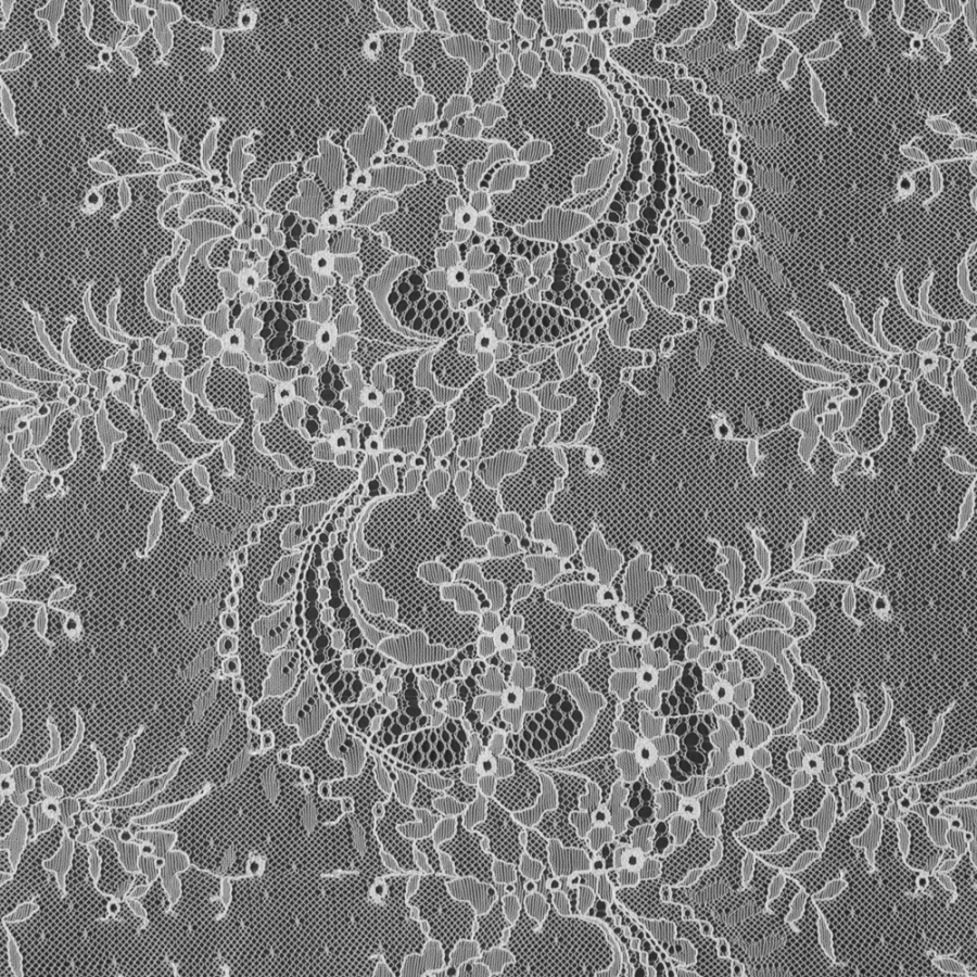 Ivory Floral and Paisley Polyester Lace | Mood Fabrics