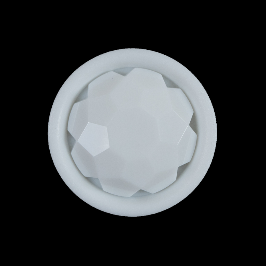 White Plastic Gem Shank-Back Button - 40L/25.5mm | Mood Fabrics