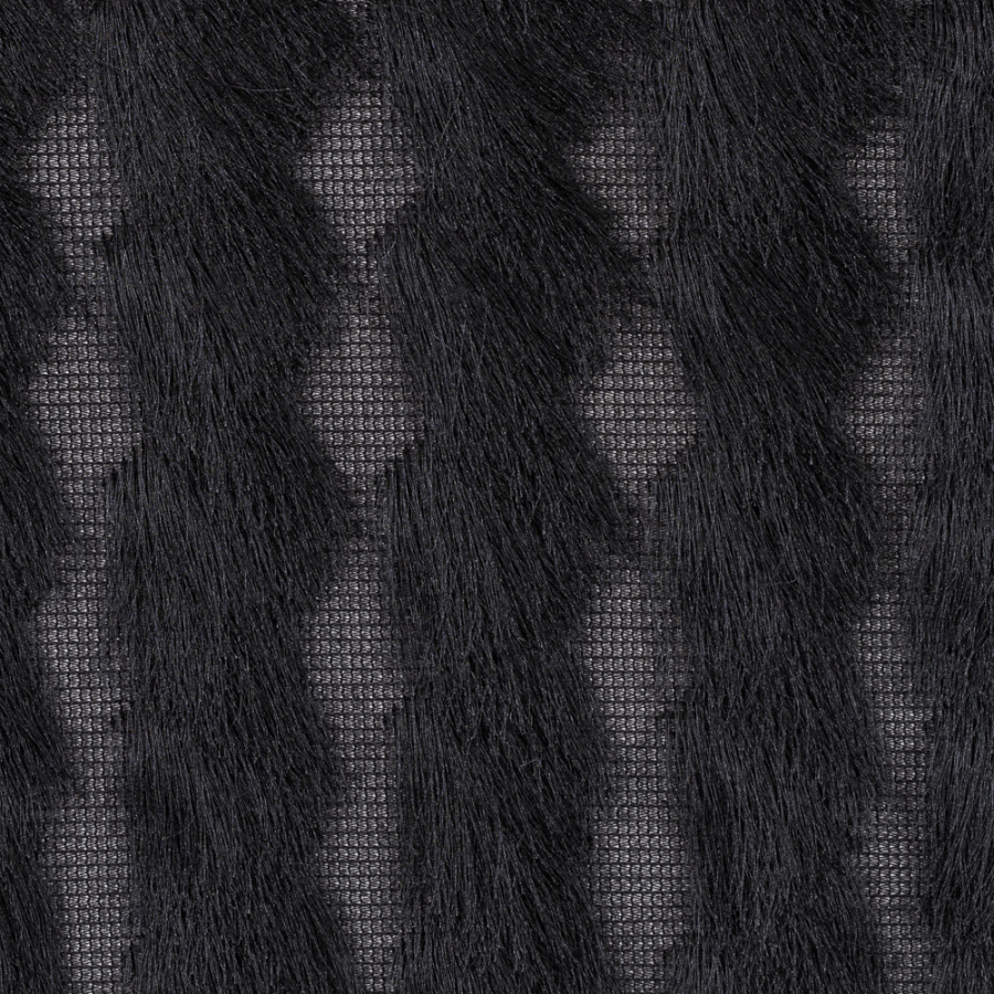 Black Chevron Fringe Fabric | Mood Fabrics