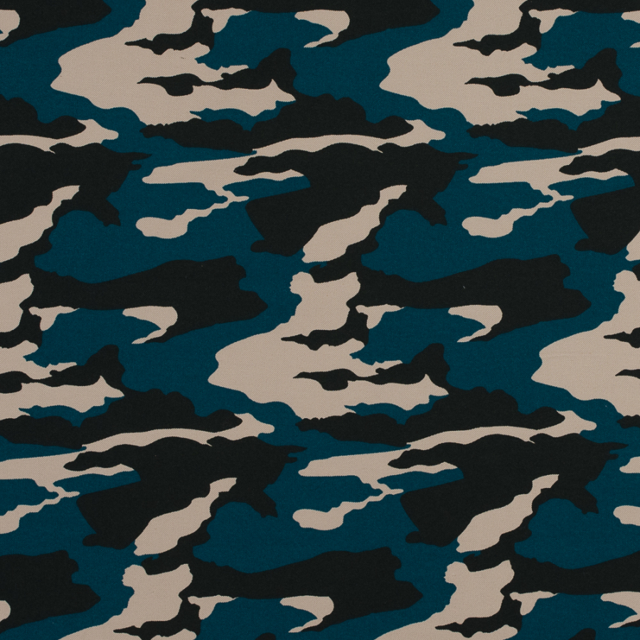 Pacific, Forest Night and Gray Sand Camo Cotton Canvas | Mood Fabrics