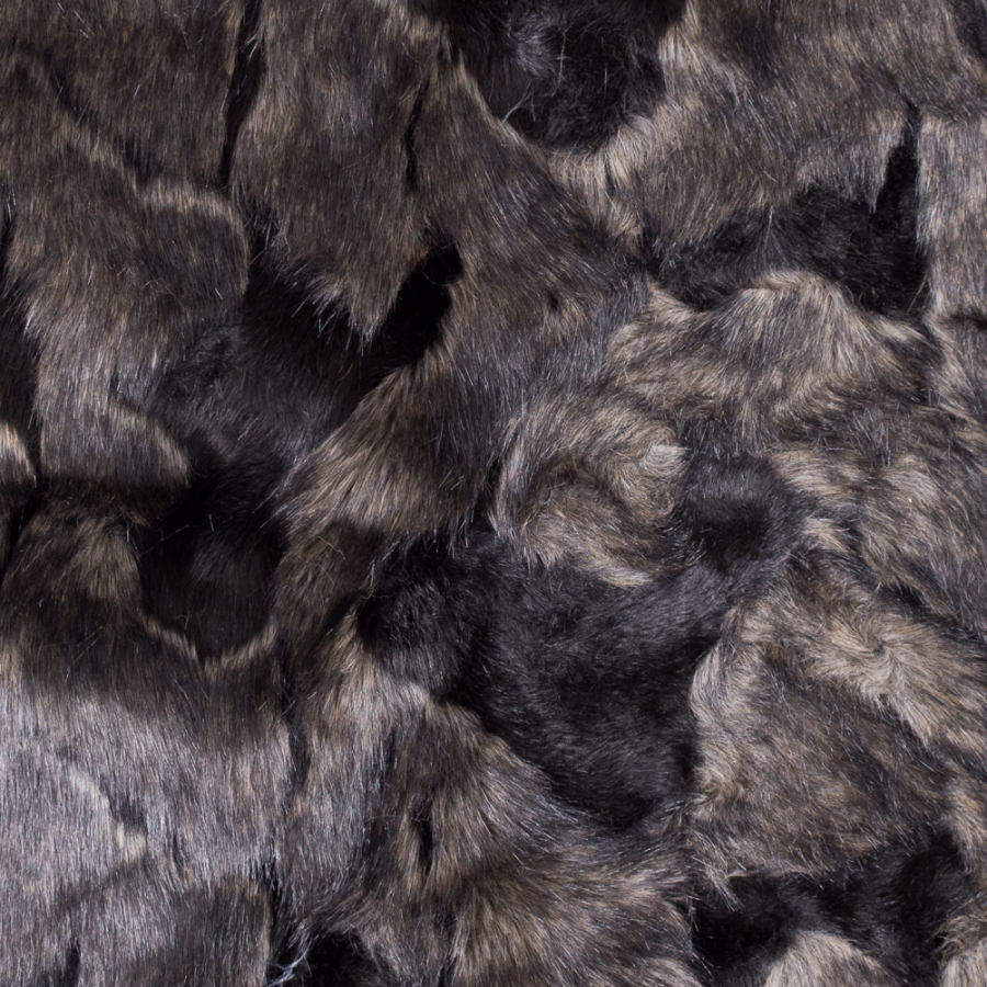 Black and Mocha Faux Artic Fox Fur | Mood Fabrics