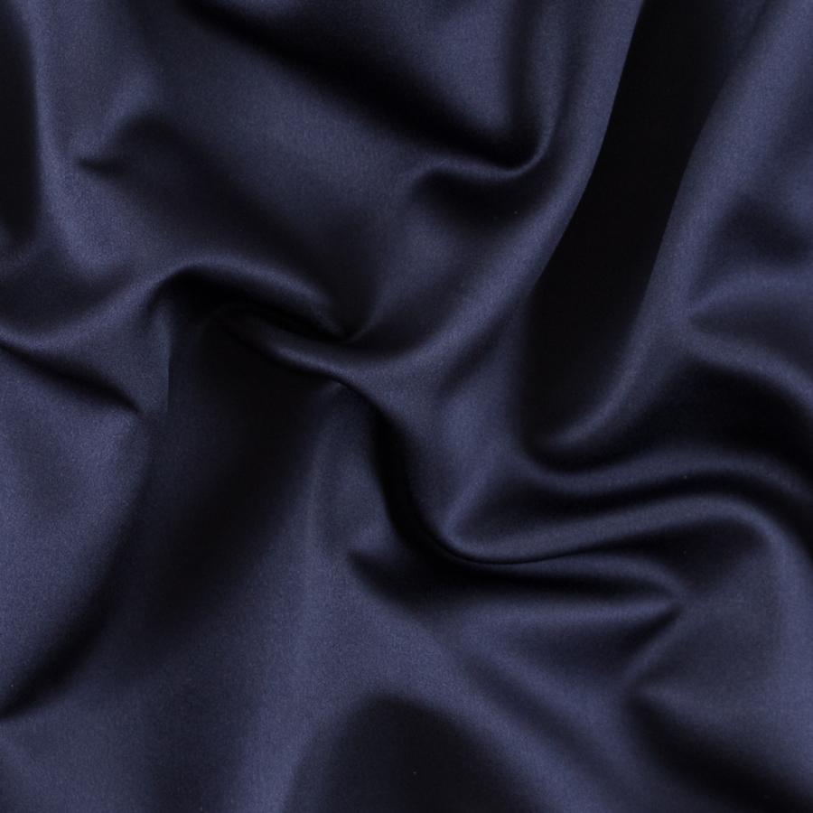 Midnight Blue Polyester Satin | Mood Fabrics