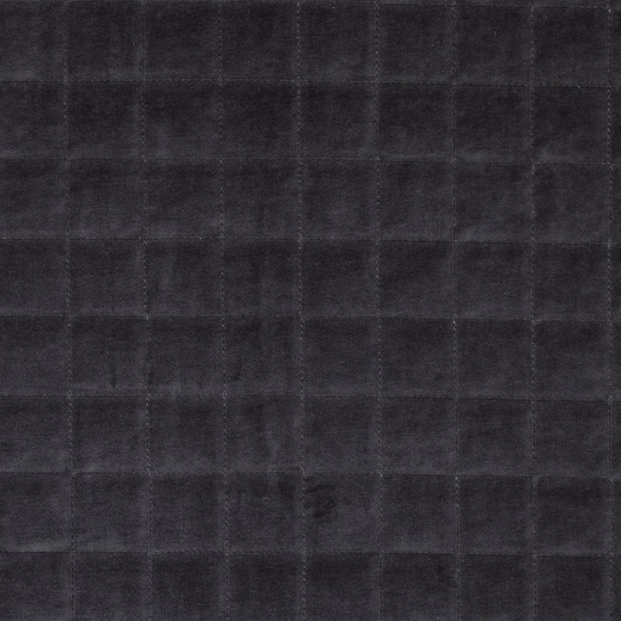 Dark Dull Gray Quilted Velvet with Polyfil Lining | Mood Fabrics