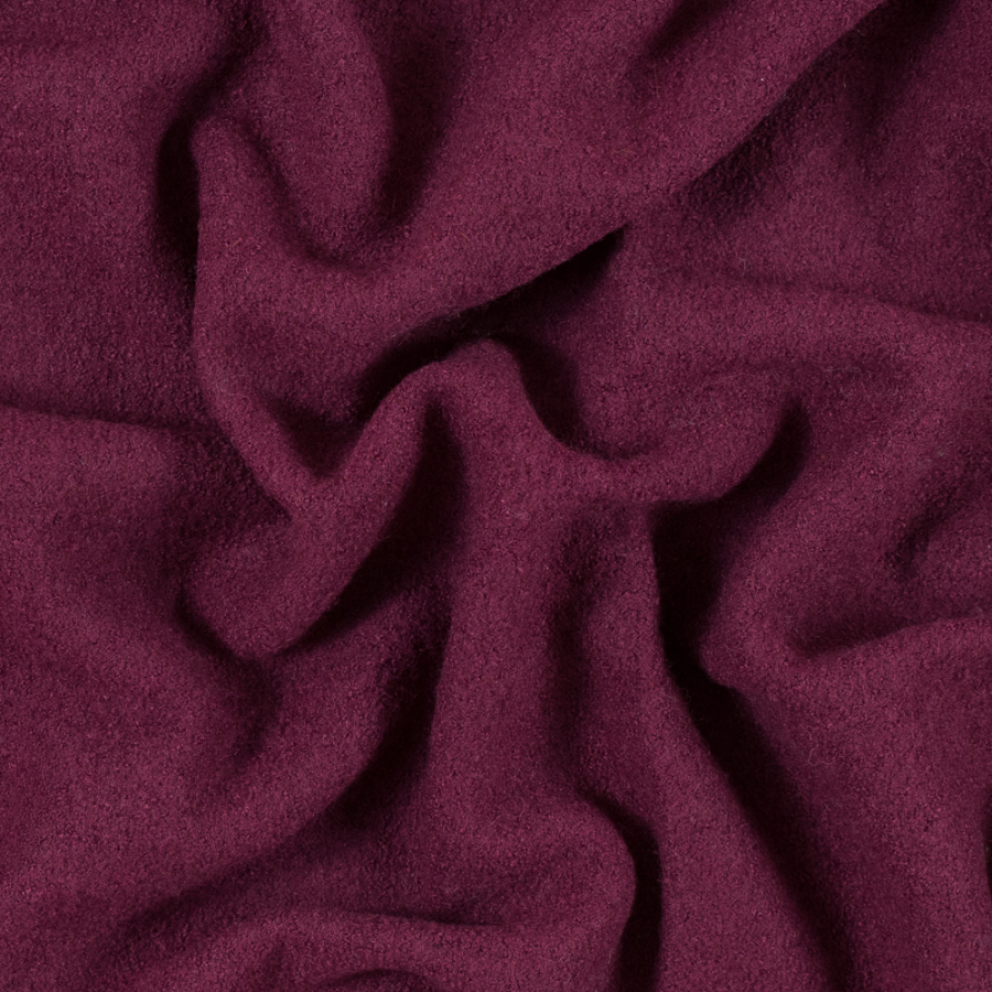 Amaranth Solid Boiled Wool | Mood Fabrics