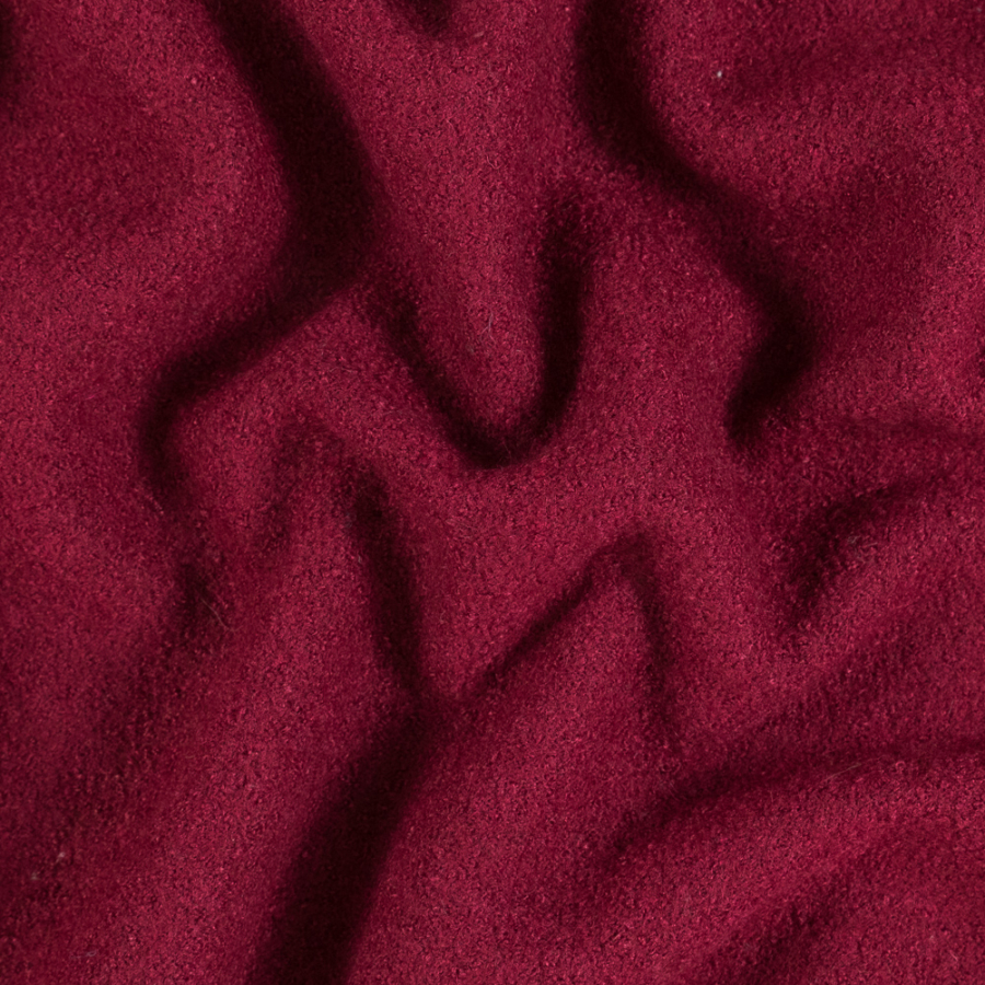 Rumba Red Solid Boiled Wool | Mood Fabrics