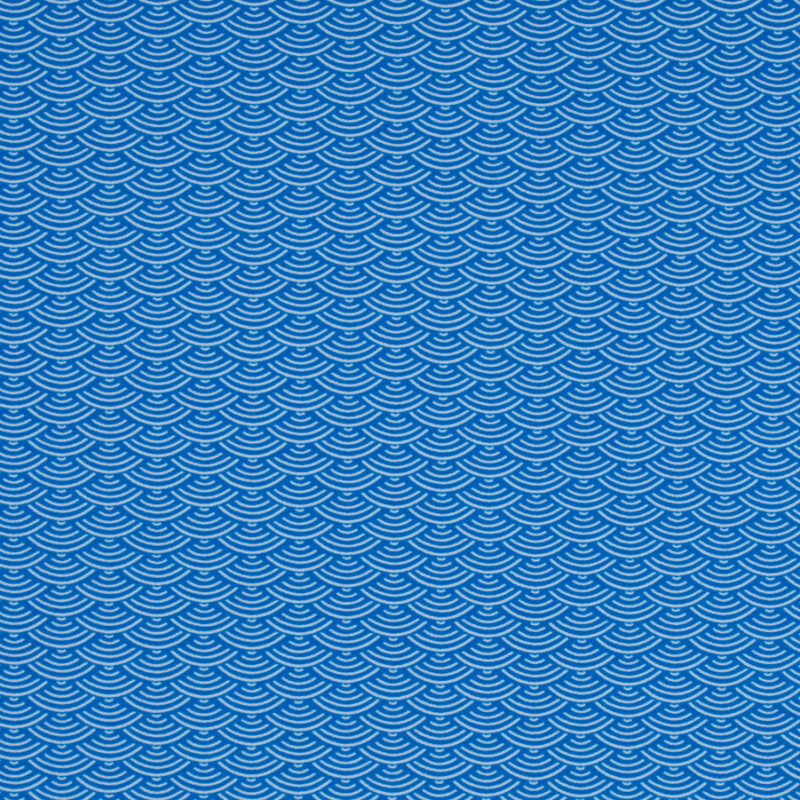 Brilliant Blue Geometric Printed Nylon Spandex | Mood Fabrics