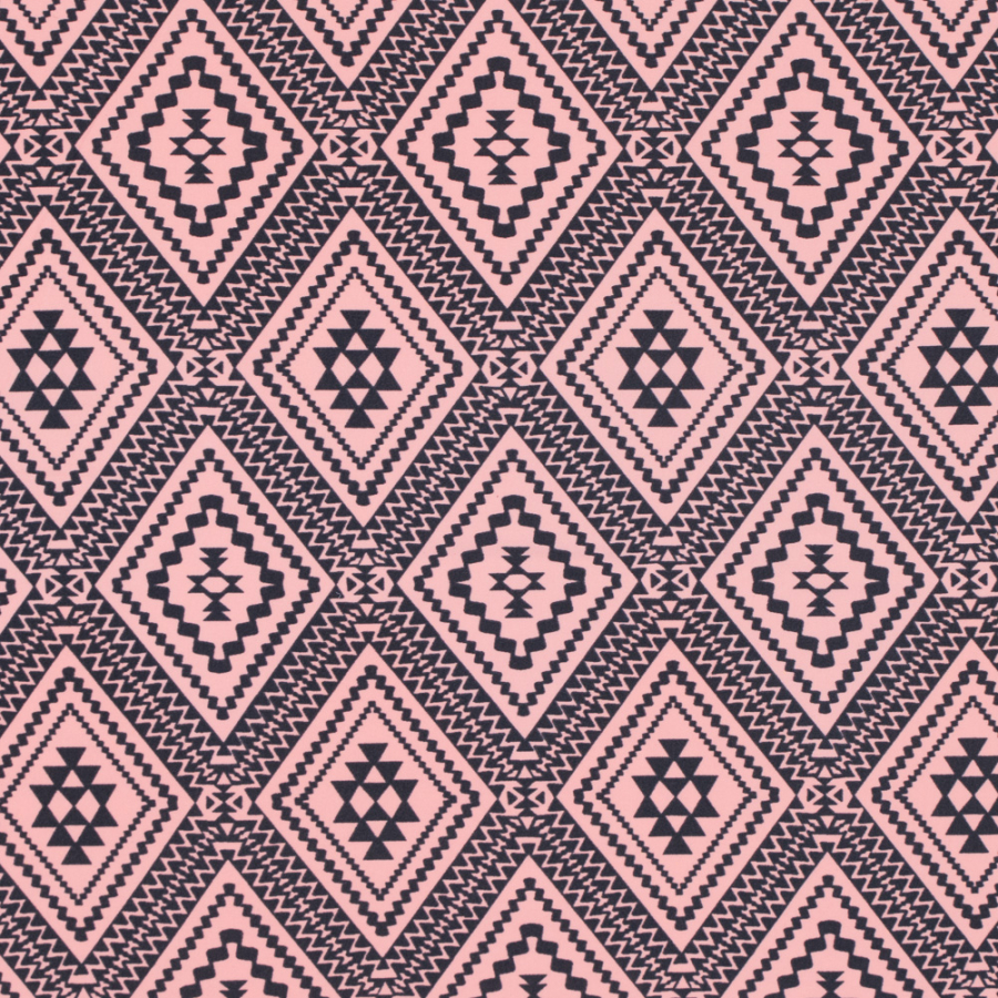 Peach Amber and Pewter Tribal Printed Nylon Spandex | Mood Fabrics