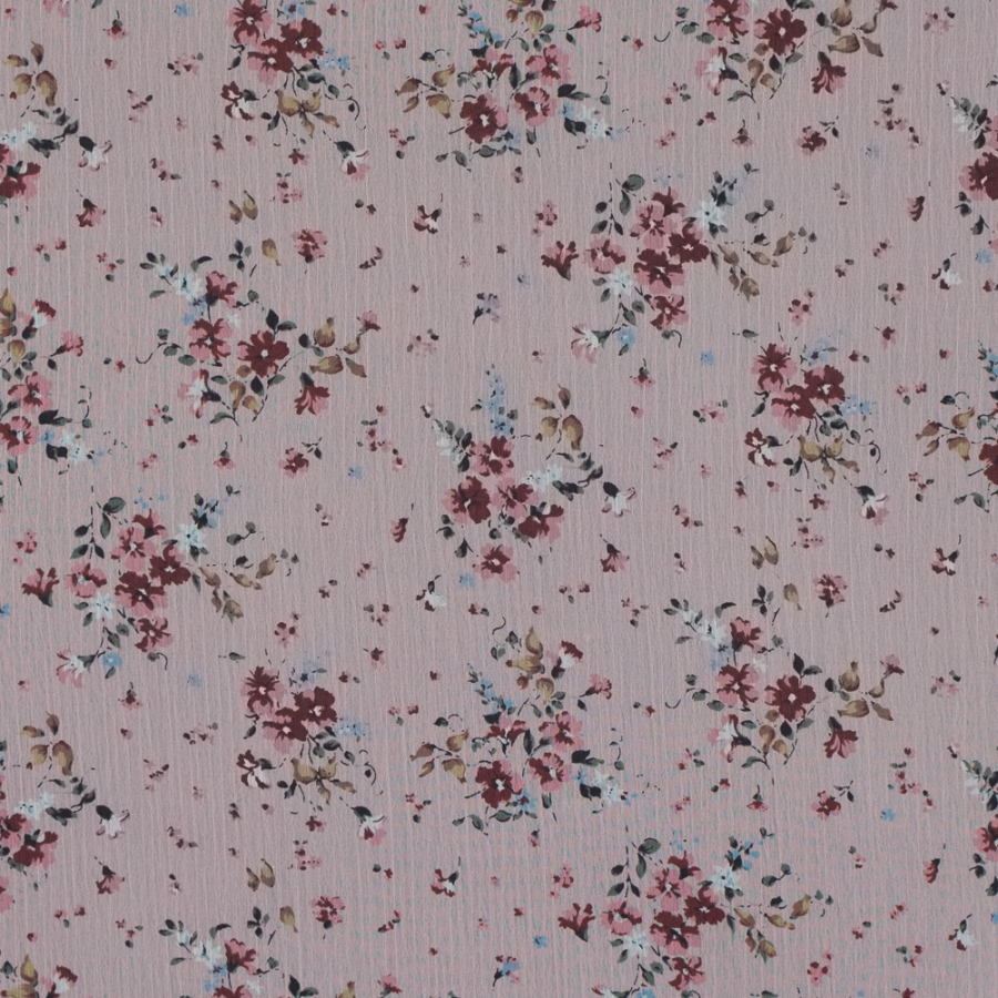 Peachskin Floral Printed Crinkled Chiffon | Mood Fabrics