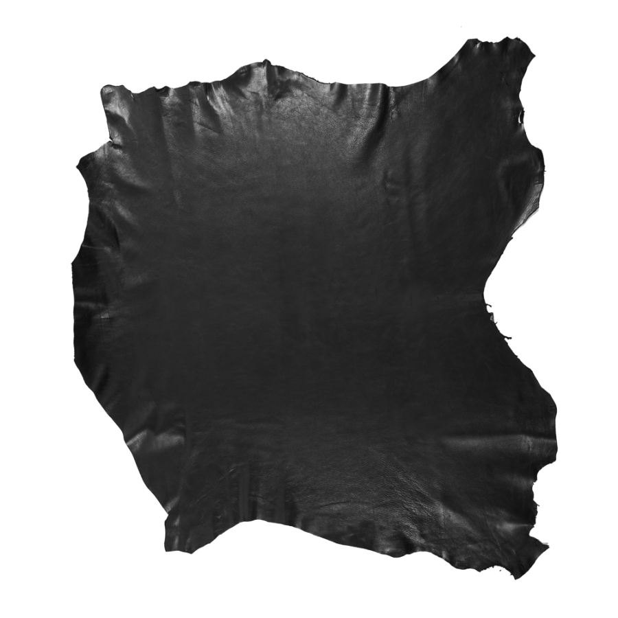 Large Black Suede Backed Deer Leather Hide | Mood Fabrics