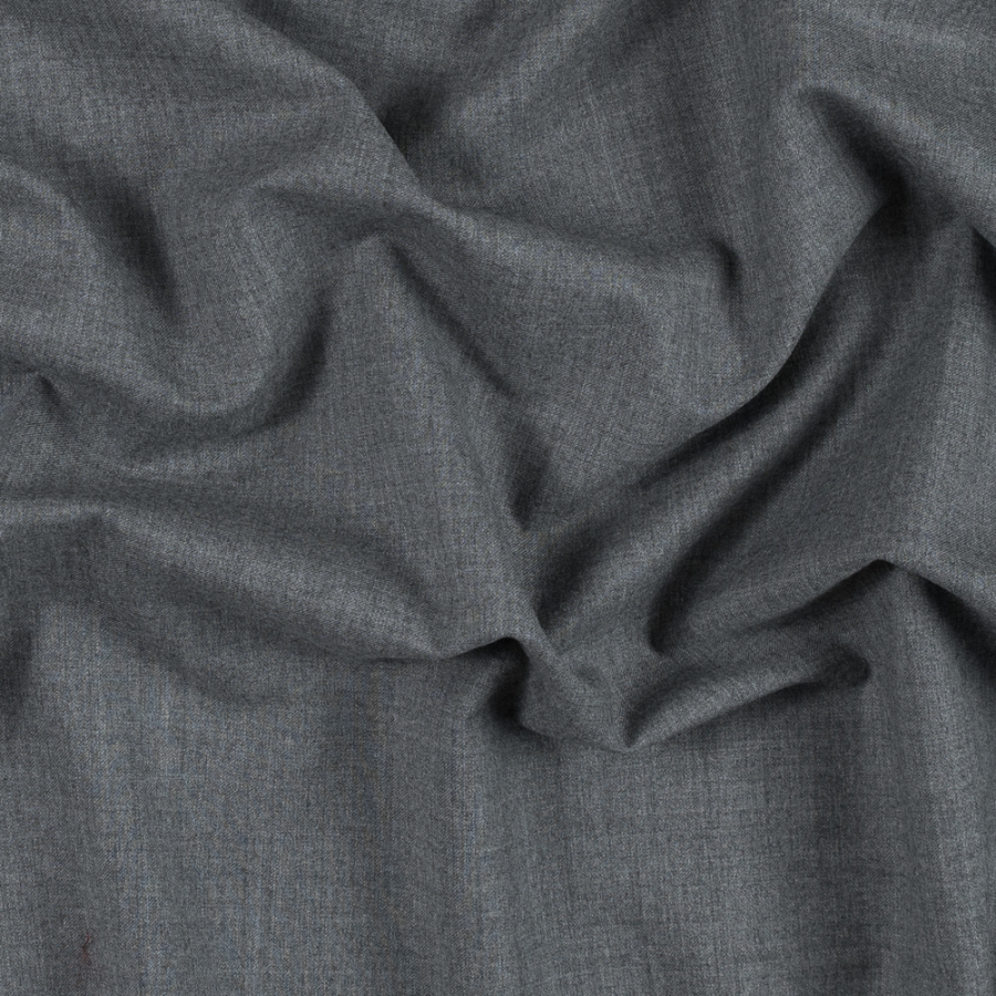 Italian Heathered Gray Stretch Wool Suiting | Mood Fabrics
