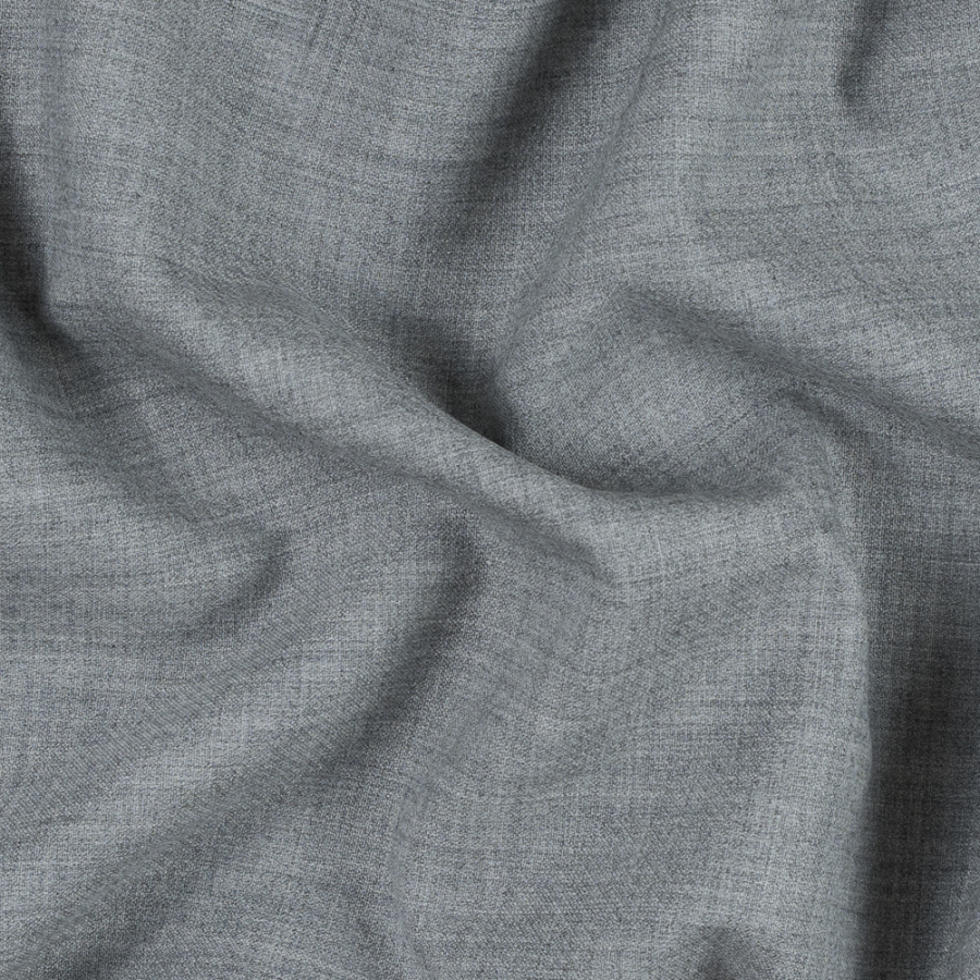 Italian Heathered Gray Double Faced Wool Suiting | Mood Fabrics