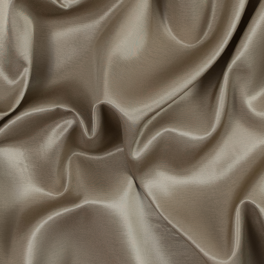 Gold Satin-Faced Twill with Brushed Beige Rayon Backing | Mood Fabrics