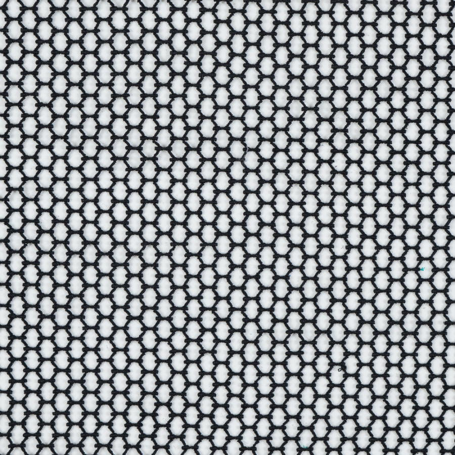 Oscar de la Renta Black Hexagon Netting | Mood Fabrics
