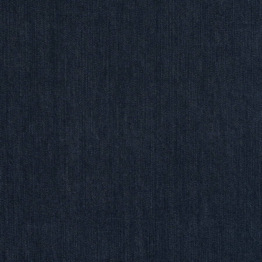 Dark Navy Stretch Cotton Denim | Mood Fabrics