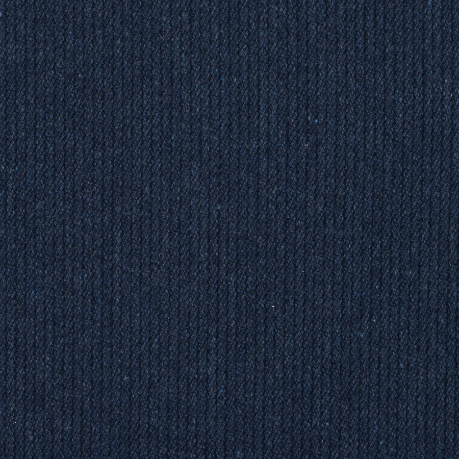 Blue Night Heavy Ribbed Wool Coating | Mood Fabrics