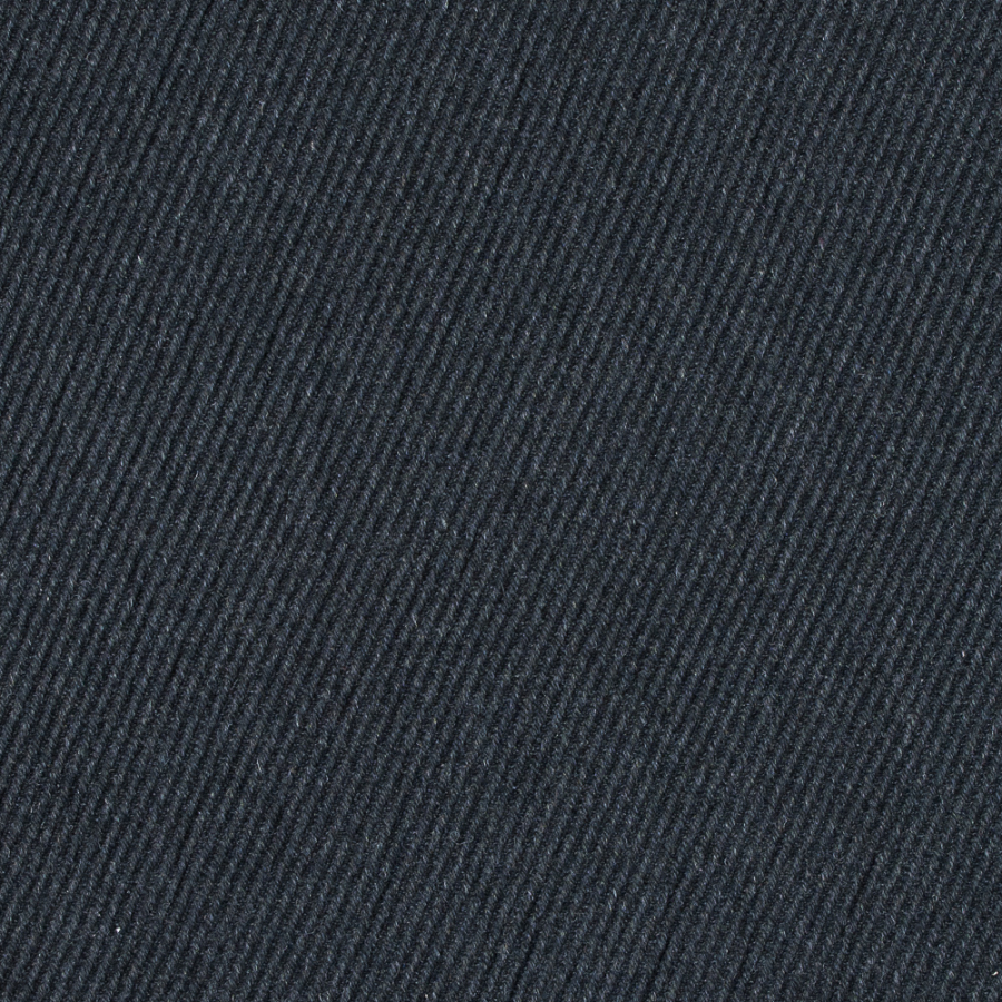 Heathered Black Fleece Backed Heavy Wool Twill | Mood Fabrics