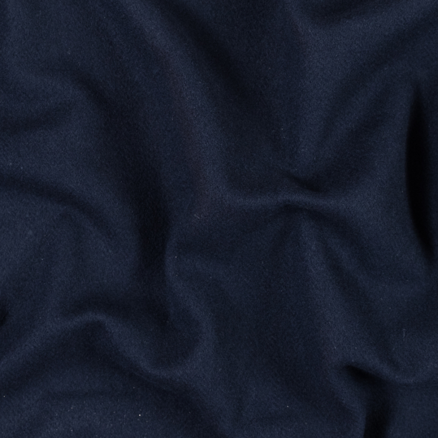 Dark Navy Double Sided Fleece Wool Coating | Mood Fabrics