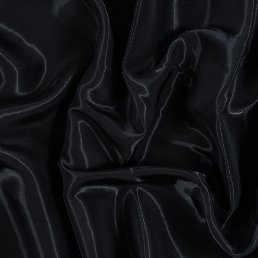 Theory Black Rayon Satin-Faced Organza | Mood Fabrics