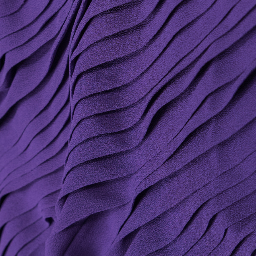 Heliotrope Purple Accordion Pleated Chiffon | Mood Fabrics