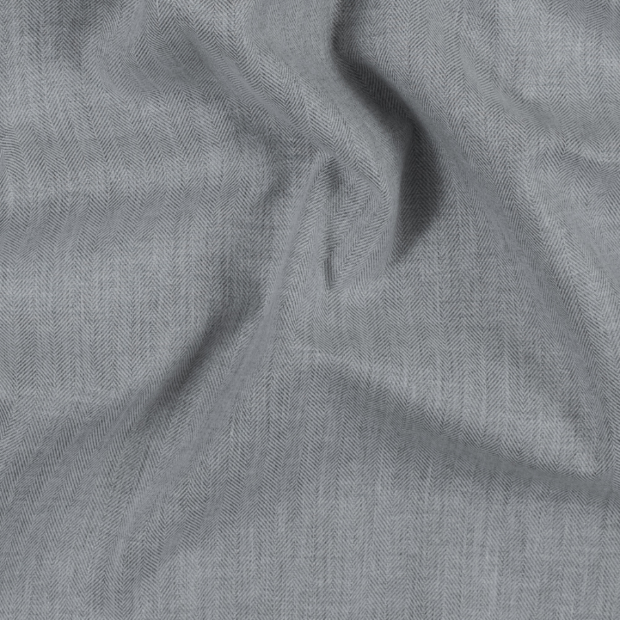 Dawn Blue Brushed Herringbone Woven Dobby Jacquard | Mood Fabrics