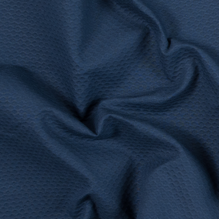 Navy Cotton Bullseye Pique | Mood Fabrics