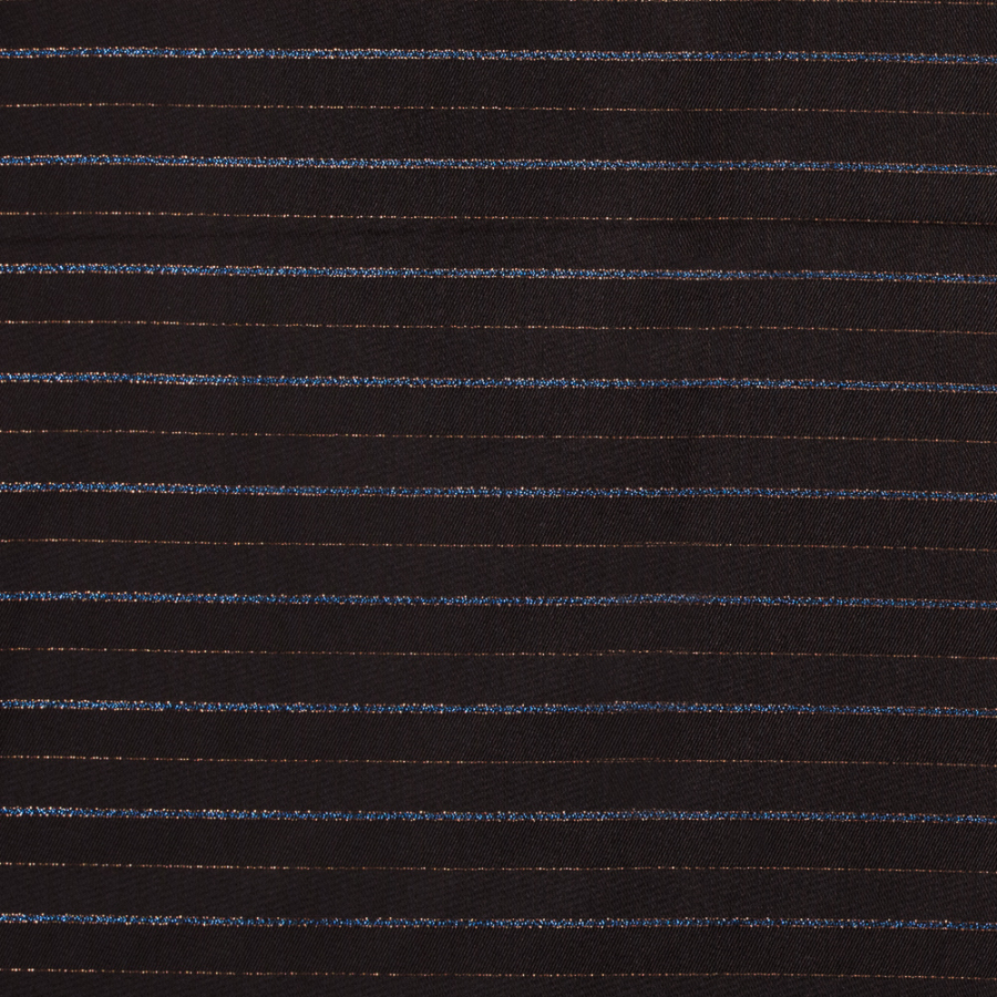 Demitasse Chevron Woven Twill with Metallic Stripes | Mood Fabrics
