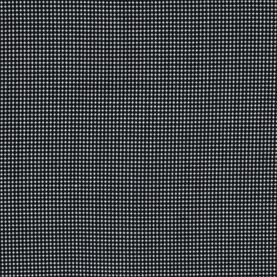 Armani Black and White Checkered Stretch Wool Suiting | Mood Fabrics